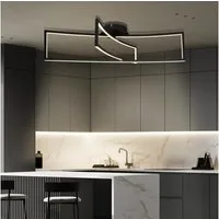 IMPTS Deckenleuchte Deckenleuchte Deckenlampe Schwarz 2 Rechteck 3000k Warmweiß Metall, Warmweiß, LED fest integriert, Warmweiß, Hängelampe Deckenleuchte für Schlafzimmer Wohnzimmer Esszimmer