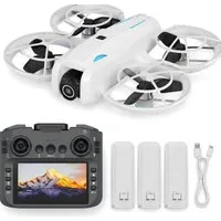 Goldstern-Tech RC-Quadrocopter (Mini Drohne mit Kamera 1080p Full HD, WiFi FPV, 5,6 Zoll Display Fernsteuerung), Optical Flow, Auto Return, 2 Akkus, bis 100 m Reichweite