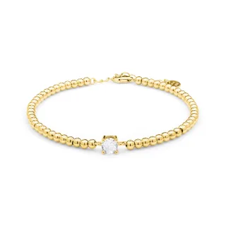 Luxenter 925 Sterling Silber Armband mit glänzenden Zirkonia in 18K Gelbgold - Ruza
