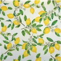 Stofferia Stoff Dekostoff Baumwolle Zitronen Lemons Ecru, Meterware