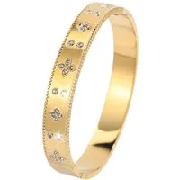 KARMA Armreif Floral Damen Gold Edelstahl Kristalle 6 cm Oval (rostfrei, 1-tlg., Damenarmreif wasserfest hypoallergen), modern elegant Geschenkidee Damenschmuck