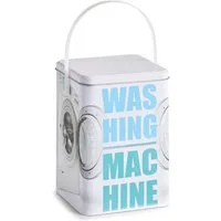 Zeller Present Wäschenetz Waschpulver-Box "Washing machine, Metall, Dekor, 15 x 15 x 21 cm
