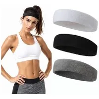 Mutig Schweißband 3 STÜCKE Schweißband Stirnband Männer & Frauen Sport Schweißband, Kopfband Sport für Fitness Fußball Tennis Gymnastik Basketball