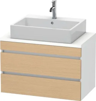 Duravit DuraStyle Konsolenwaschtischunterbau wandhängend Natur Eiche & Weiß Matt 800x478x512 mm - DS DS530703018