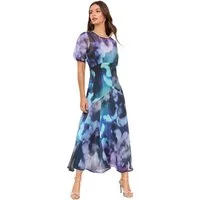 LIPSY Midikleid Lipsy Midikleid mit Blumen-Print und Mesh, Regular (1-tlg)