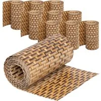 Jardinion Sichtschutzstreifen Sichtschutzstreifen Rattan Optik, (10 Stück, 250 x 19 cm, hellbraun, 10-St), Sichtschutz für Balkon, Terrasse- und Gartenzaun