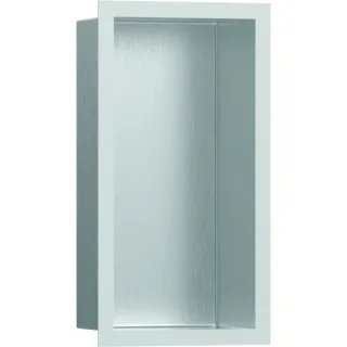 hansgrohe XtraStoris Wandnische 56094700 30x15x10cm, mit Designrahmen, Edelstahl gebürstet, mattweiß