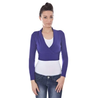 Gekürzter Strickcardigan mit langen Ärmeln und V-Ausschnitt