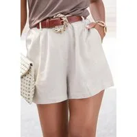 LASCANA Webshorts aus bequemen Leinen-Mix mit Taschen, Leinenhose, Sommerhose mit Gürtelschlaufen, modisch
