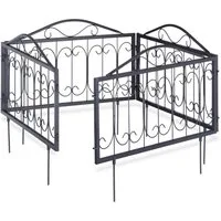 relaxdays Beetbegrenzung Beetzaun Metall 4er Set GOTH, A