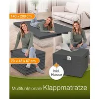 Klappmatratze multifunktional 3-in-1 Gästebett & Sitzwürfel, dibea, 8 cm hoch, multifunktional inkl. Husse