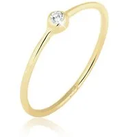 Elli Premium Fingerring Solitär Zirkonia 375er Gelbgold