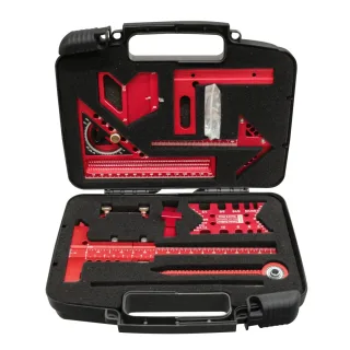 9Pcs Woodworking Square Kit Aluminum Alloy CNC Tools Multi Functional Ruler Set Center Finder Compass Honing Guide Heigh
