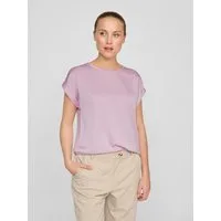 Vila Kurzarmshirt VIELLETTE S/S SATIN TOP - NOOS Kunstfaser, regular fit
