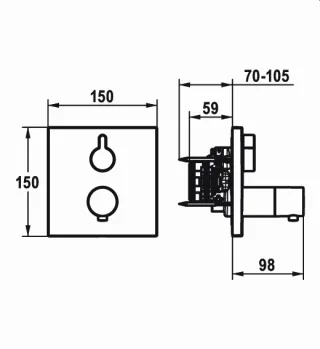 KWC Dusche THM design VAROX PRO, chromeline,538174 538174