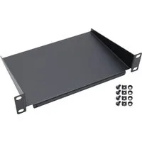 HMF Serverschrank 63399-02 Fachboden für Serverschrank, 10 Zoll, 10 Zoll, 1 HE, 150 mm Tiefe, Schwarz