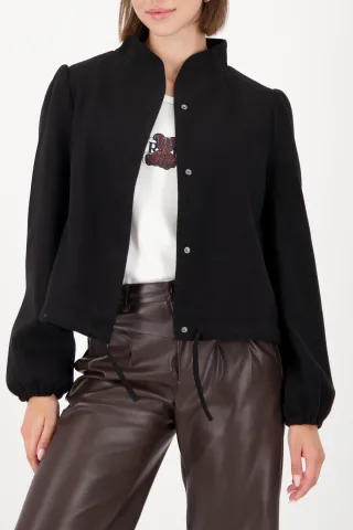 monari - Jacke mit Wolloptik schwarz - Gr. - 44