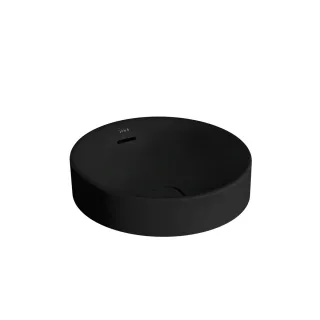 VitrA New Metropole Aufsatzschale freistehend rund 40 cm mit Überlaufschlitz Schwarz,7532B483-7214 7532B483-7214