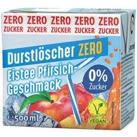 DURSTLOESCHER Softgetränk, Durstlöscher Eistee Pfirsich Zero intensiver Geschmack 500ml