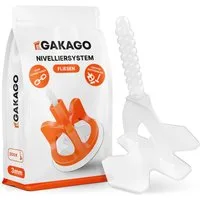 Gakago Nivelliersystem Fliesen (200-tlg., Gewindelaschen 3mm) Verlegehilfe für ein perfektes Fugenbild - Für Fliesenstärken 3-18mm