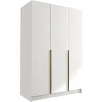 MIRJAN24 Kleiderschrank Calia I (mit drei Drehtüren) Kleiderstange, Metallgriffe