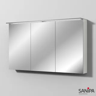 Sanipa Reflection Spiegelschrank MALTE 130 mit LED-Aufsatzleuchte, Weiß-Soft SD15743