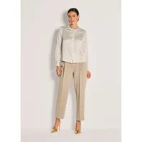 MADELEINE Langarmbluse Elegante Bluse mit Zierblenden Viskosebluse mit Rundhals, verdeckter Knopfleiste und langen Ärmeln