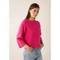 MORE&MORE Rundhalspullover kurzer, weiter 3/4 Arm Strickpullover