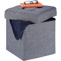 relaxdays Sitzhocker mit Stauraum (1 St), Dunkelgrau