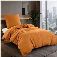 wometo Bettwäsche Stone Washed 135x200 Renforcé, Baumwolle, 2 teilig, OEKO-TEX®, 100% Baumwolle, Bettwäsche im Knitterlook mit Stehsaum