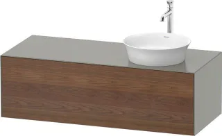 Duravit White Tulip Konsolenwaschtischunterbau wandhängend Amerikanischer Nussbaum & Stein Grau Matt WT4977R7792