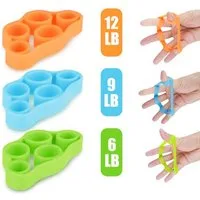 BAYLI Kurzhantel 6er Set Fingertrainer, 6 Stück Handgriff-Stärkungsband, Griffkraft