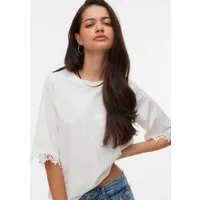 Vero Moda Rundhalsshirt VMLYLA SS O-NECK TOP JRS Baumwolle, regular fit