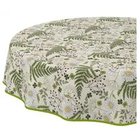 ANRO Tischdecke abwaschbar Tischtuch Baumwolle Polyester wasserabweisend (Einzelstück 1-tlg), Schmutzabweisend Garten Grün Rund 100cm