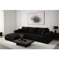 Kaiser Möbel Ecksofa Sofa L-form mit Schlaffunktion im Veloursstoff Monolith MILO PREMIUM, Ecksofa, Hydrophobe Beschichtung,Pflegeleicht,Abriebfest,Modernes Design