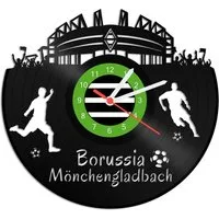 GRAVURZEILE Wanduhr Schallplattenuhr Borussia Mönchengladbach - 100% Vereinsliebe -