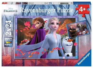 Ravensburger Kinderpuzzle 05010 - Disney Frozen: Frostige Abenteuer [2x 24 Teile]