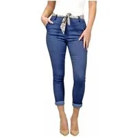 Mississhop Stretch-Hose Female Damen Stretch Klassische Chino Hose mit gemustertem Tuch N. 366