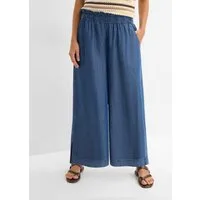bonprix Palazzohose in Jeansoptik, aus Lyocell, mit Komfortbund, Loose Fit