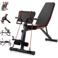 oyajia Hantelbank Klappbare Hantelbank – Verstellbare Fitnessbank für Zuhause, (Multifunktionale Schrägbank mit 7-Fach Verstellbarer Rückenlehne, Bauchtrainer & Trainingsbank für Effektives Ganzkörper-Workout), Stabile Stahlkonstruktion, bis 300 kg B