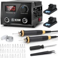 XERSEK Kreativset 100W Brandmalerei Lötkolben Einstellbare Temperatur Brandstift, (für Holz, Leder Gravieren,Skulptur, 42-tlg), Brandmalstation Pyrographie Holzverbrennungs
