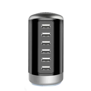 6A 6-Port USB Charger 6USB-A Fast Charging Desktop Veritical Charging Station EU Plug US Plug for iPhone 15/14/13pro Max
