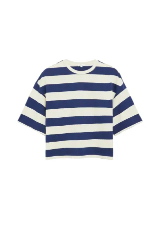 s.Oliver - T-Shirt weiß/blau - Gr. - 36