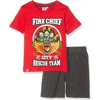 LEGO® kidswear Shorty LEGO CITY SHORTY PYJAMA Jungen kurzer Schlafanzug hellblau, rot und Dunkelblau Gr.104 116 128 140