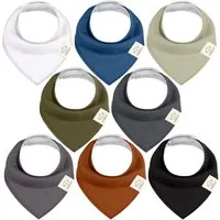 KeaBabies Lätzchen 8er Set Baby Dreieckstuch Unisex Lätzchen Bio-Baumwolle Sabberlätzchen, (Bandana Lätzchen Set Baby Unisex aus Bio-Baumwolle mit Geschenkbox, 8-St., 8er-Set Baby Dreieckstücher aus Bio-Baumwolle für Jungen und Mädchen), Weiche Bio-B