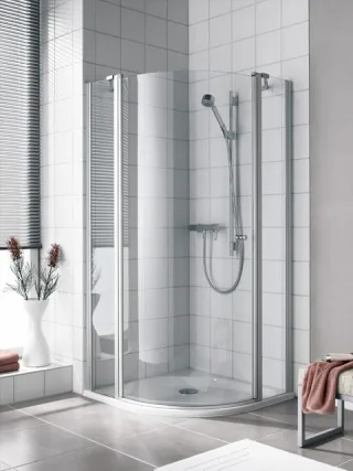 Kermi Viertelkreis Ibiza 2000 S3L V21 x2000, silber mattglanz, ESG klar mit KermiClean I2S3LV21201PK