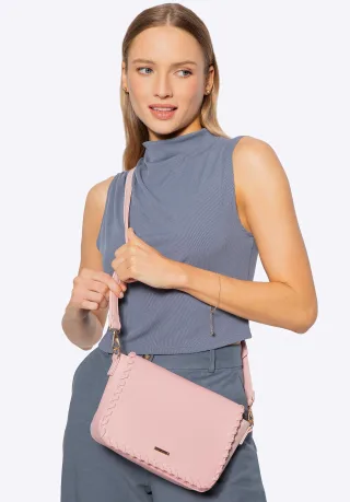 Wittchen Damen-Umhängetasche mit Überschlag, Rosa, Kunstleder
