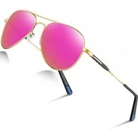 LuxusKollektion Pilotenbrille Sonnenbrille Polarisiert Pilotenbrille Metallrahmen Rosa Verspiegelt