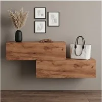 Planetmöbel Garderobenschrank Kompaktgarderobe Wandschrank 200 cm (schmaler Flurschrank mit Stauraum, 2-St., Flurgarderobe mit Soft-Open Funktion) Flurkommode vielseitig kombinierbar, 2x 100 cm