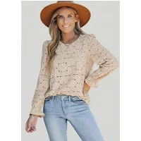 Cupshe Blusentop Romantisches Strick Top aus Spitze